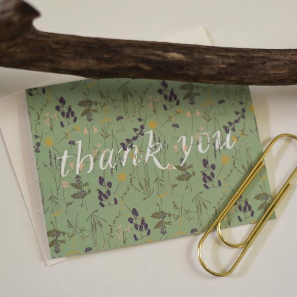 wild thank you card with paperclip