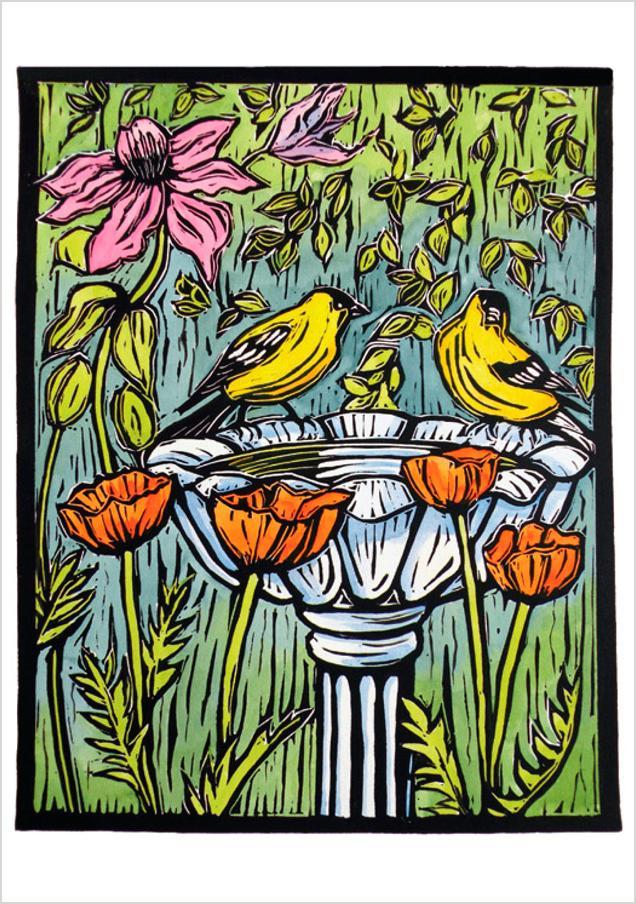 Molly Hashimoto: Goldfinches Birthday Card