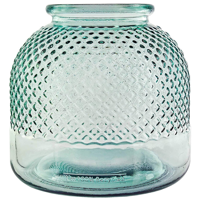 9 1/2" Diamond Recycled Glass Container