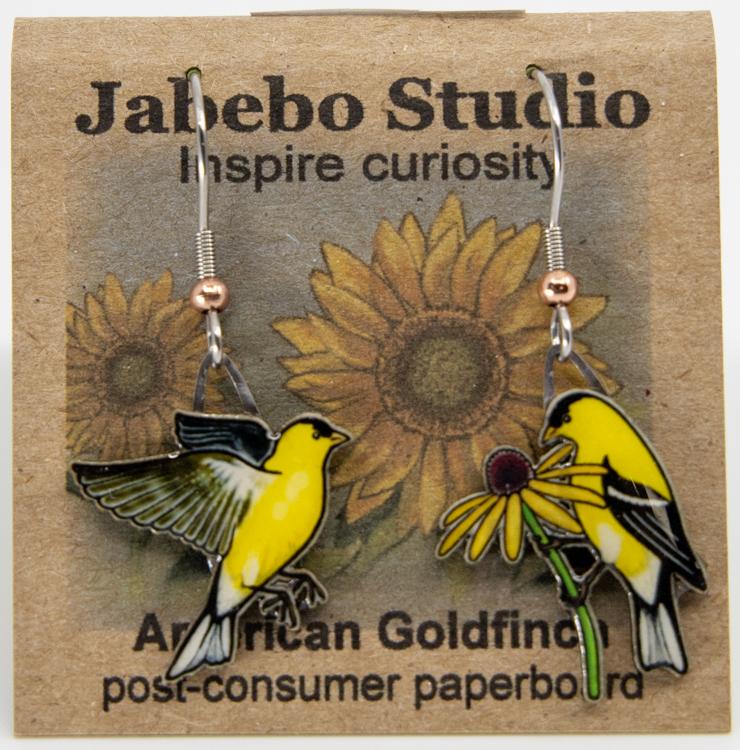 gold finch earrings
