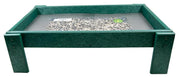 green ground bird feeder