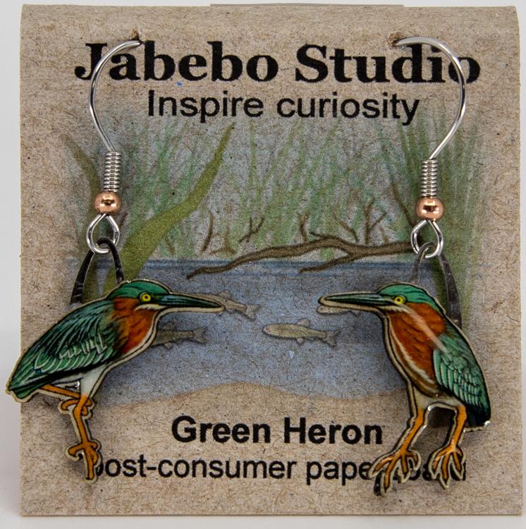 green heron earrings