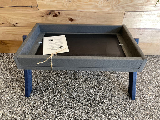 Ground Platform Feeder - Recycled Plastic Gray with Navy Legs