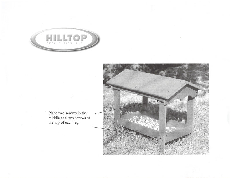 Ground Tray Recycled Feeder with Roof - 9" x 17" assembly instructions