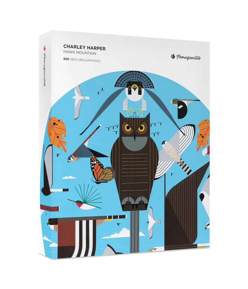 Charley Harper: Hawk Mountain 500-Piece Circular Jigsaw Puzzle