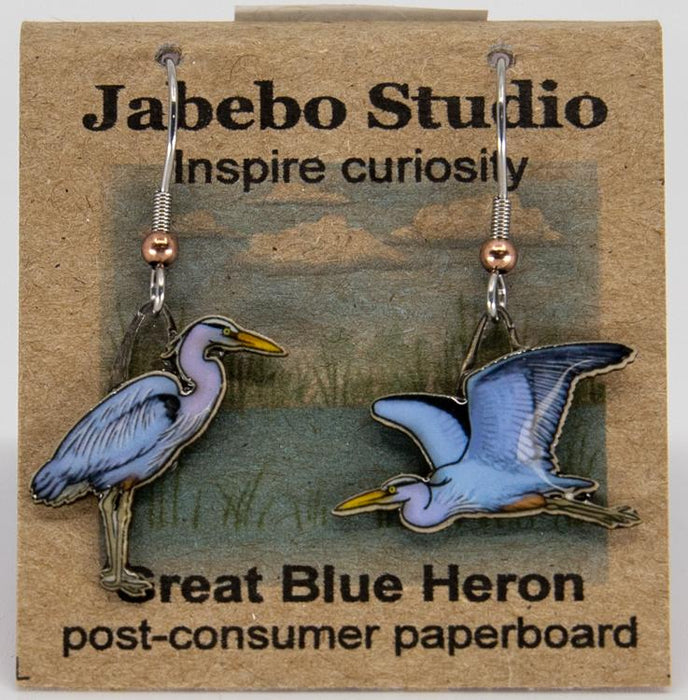 great blue heron earrings