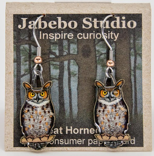great horned owl earrings