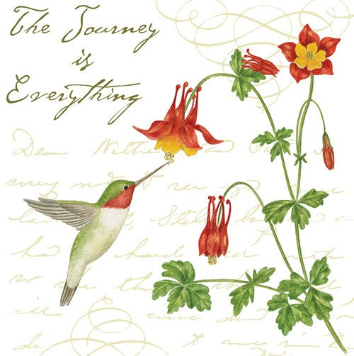 Hummingbirds and Zinnias - Single Flour Sack Towel