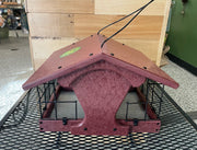 cherry wood side view Oasis Recycled Bird Feeder with Dove Guard