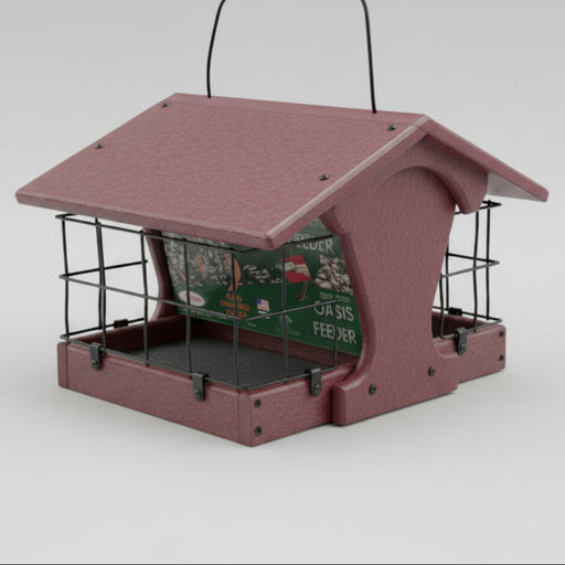 Oasis Recycled Bird Feeder with Dove Guard Cherry wood