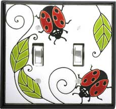 Ladybug Double Light Switch Plate Covers