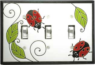 Ladybug Triple Light Switch Plate Covers