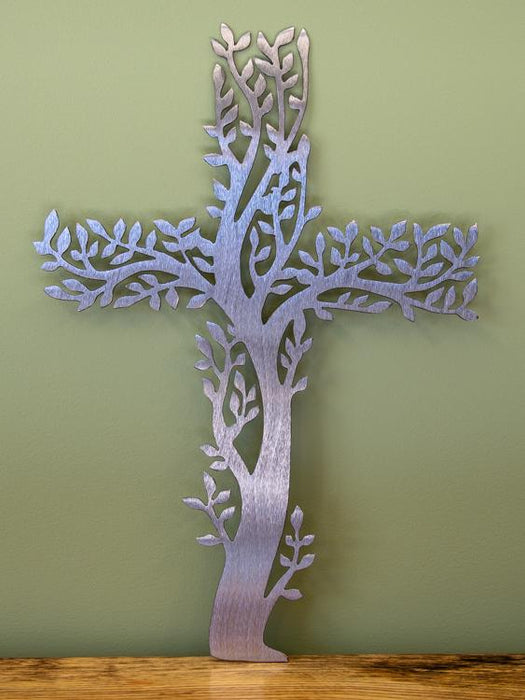 Large Stainless steel tree of life cross