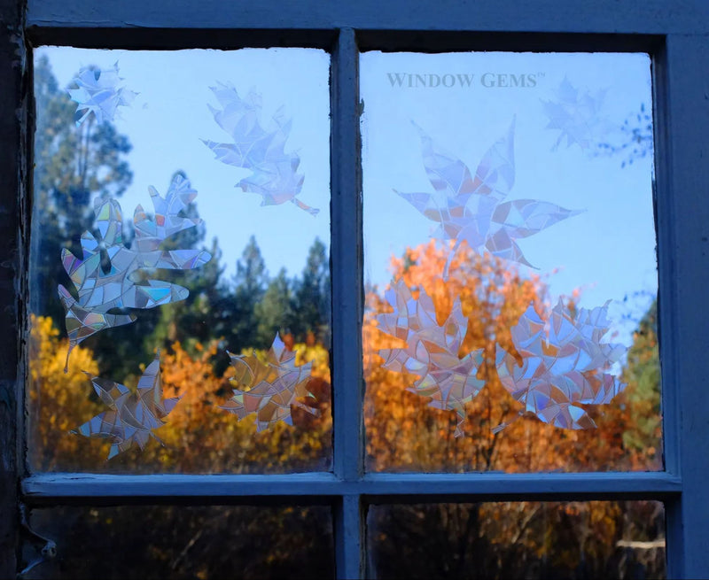 Autumn Leaves Window Cling installed