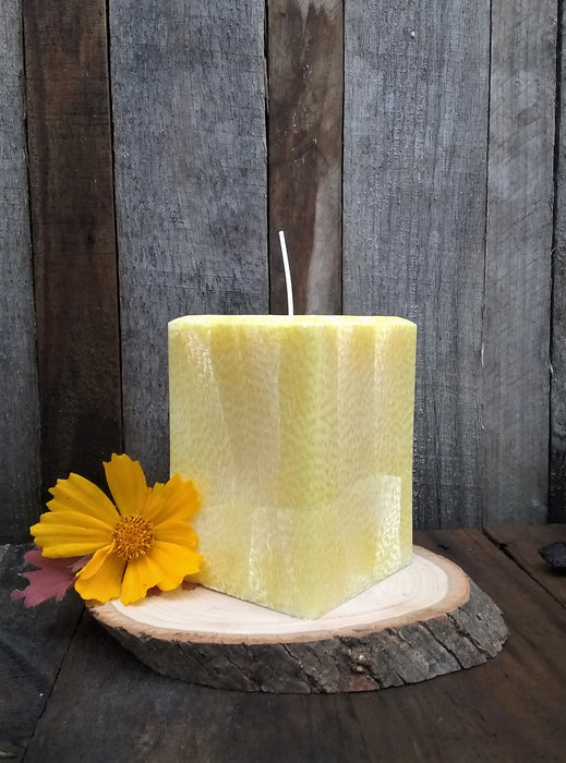 Palm Wax Square Pillar Candle - Lemongrass Lavender