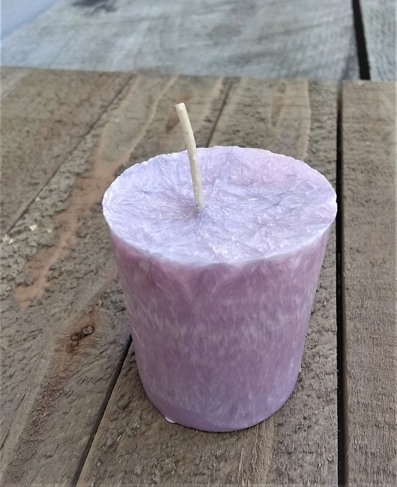 Palm Wax Round Votive Candles - Set of 5 -Lemongrass Lavender closeup