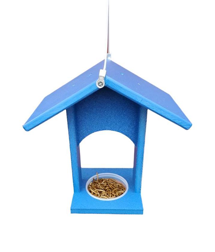 Bluebird feeder blue recycled — Nature Niche