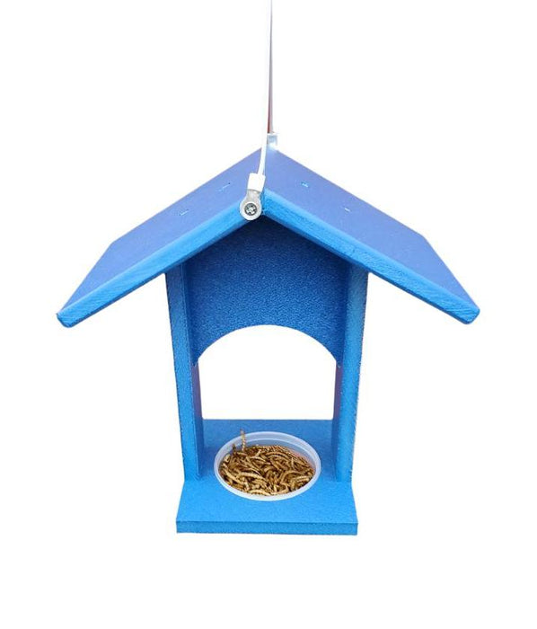 Bluebird Feeder - Poly - shown with mealworms