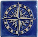 4x4 compass rose tile in Lake Michigan Blue