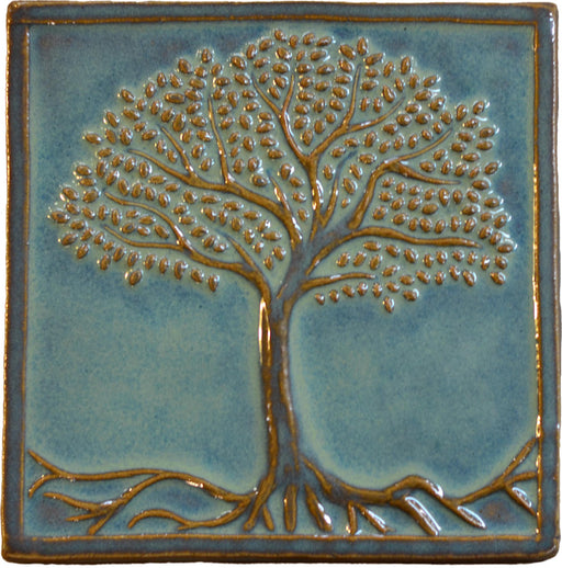 tree of life tile in green