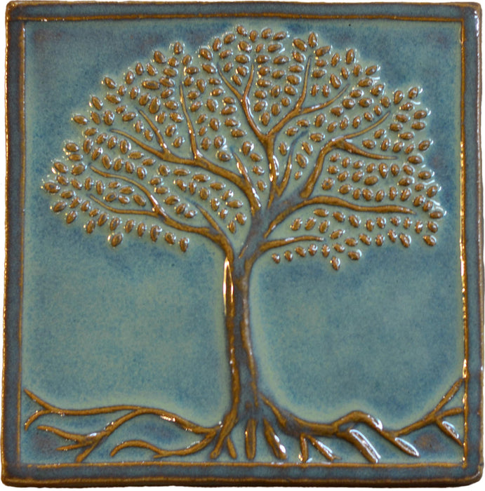 tree of life tile in green