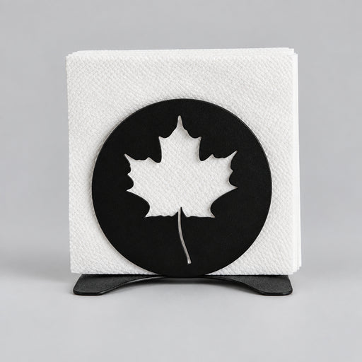 black maple leaf napkin holder