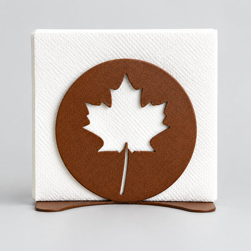 copper wrinkle maple leaf napkin holder