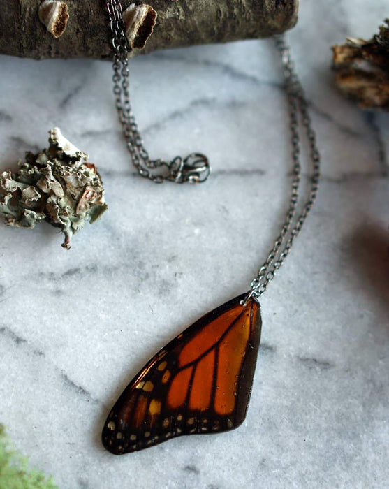 Pretty pickle Monarch Butterfly Wing Necklace