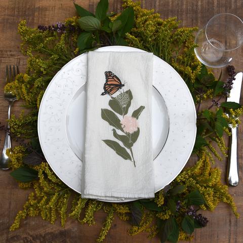 Napkin with monarch printed