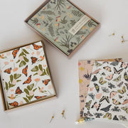 assorted boxed notecards, including forest finds