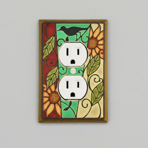 Mosaic Sunflower Outlet Switch Plate Covers