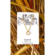 Hexagon Gold Plated Mustard Seed Necklace