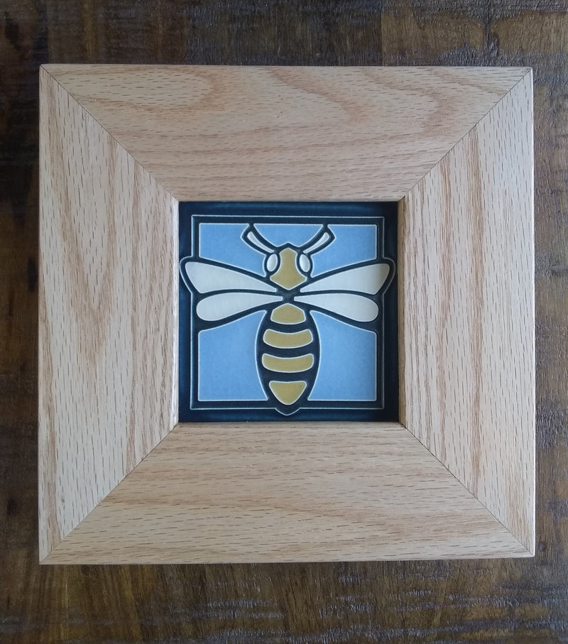 Natural Oak Frame - 4x4 Single Opening - Frame with tile example