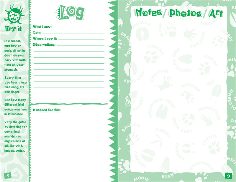 Nature Kids Log - sample page