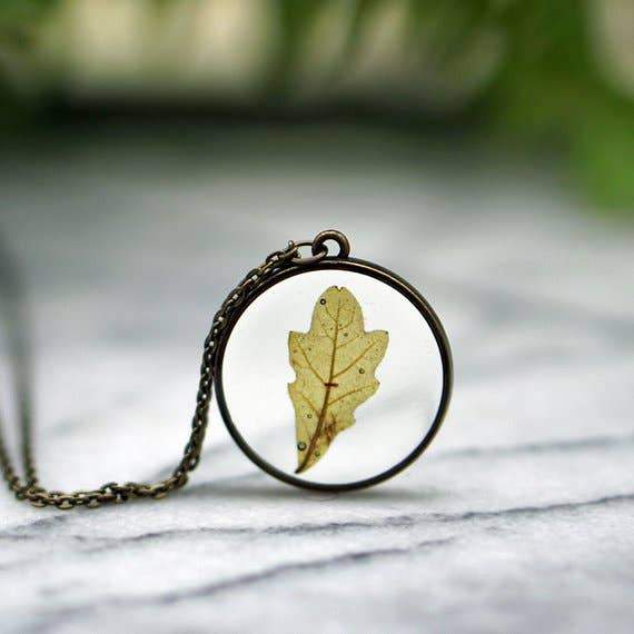 Real Oak Leaf Necklace