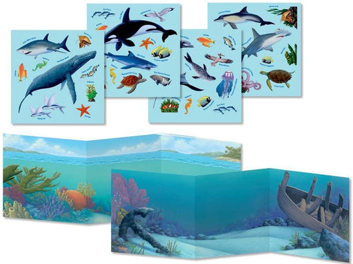Ocean Animals Sticker Tote -reusable stickers