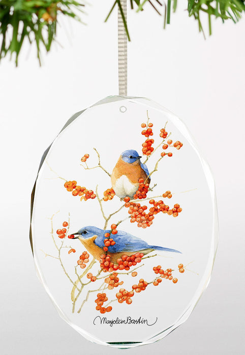 feasting bluebirds ornament