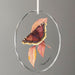 Mourning Cloak Butterfly Oval Glass Ornament