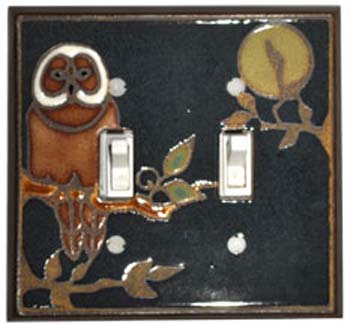 Owl Double Light Switch Plate