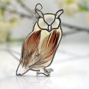 Owl Feather Necklace - closeup