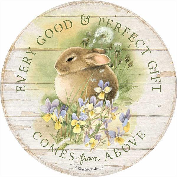 Every Good & Perfect Gift 21" Round Wood Sign