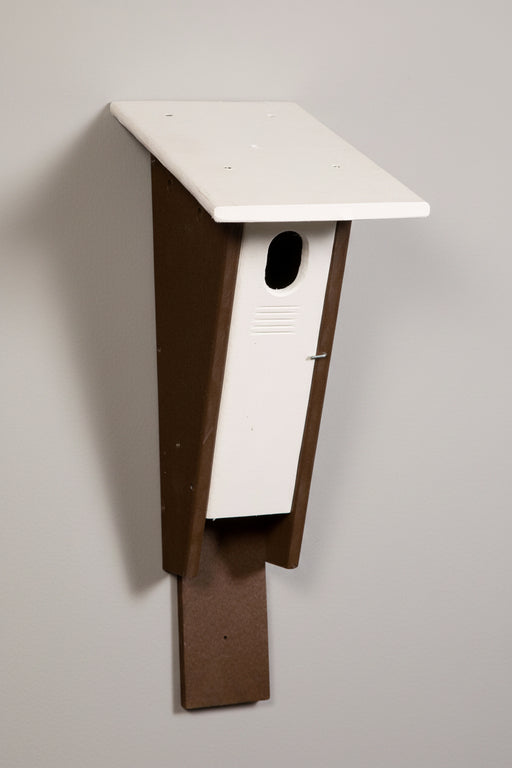 Peterson Bluebird House - white and brown  - side view