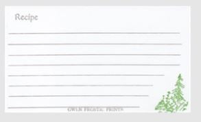 Gwen Frostic Recipe Cards - Pine tree