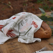 Poinsettia and Pine Towel with bread