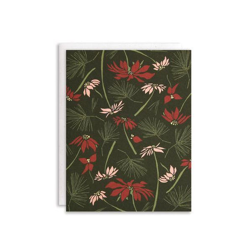 Poinsettia and Pine Cards: Boxed Set of 8