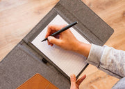 Portfolio Notebook - Faux Leather - Fern in use