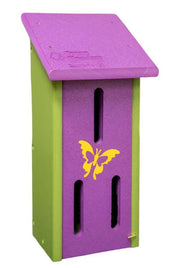 Green and purple recycled butterfly house