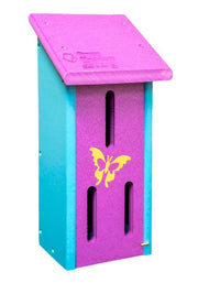 Aqua and purple recycled butterfly house