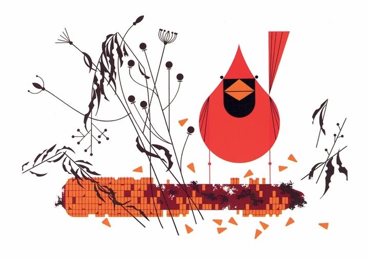 Charley Harper: Red and Fed Notecard — Nature Niche