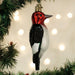 Red-Headed Woodpecker Ornament on a Christmas Tree